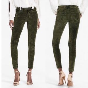 Lucky Brand Green Velvet Skinny Jeans